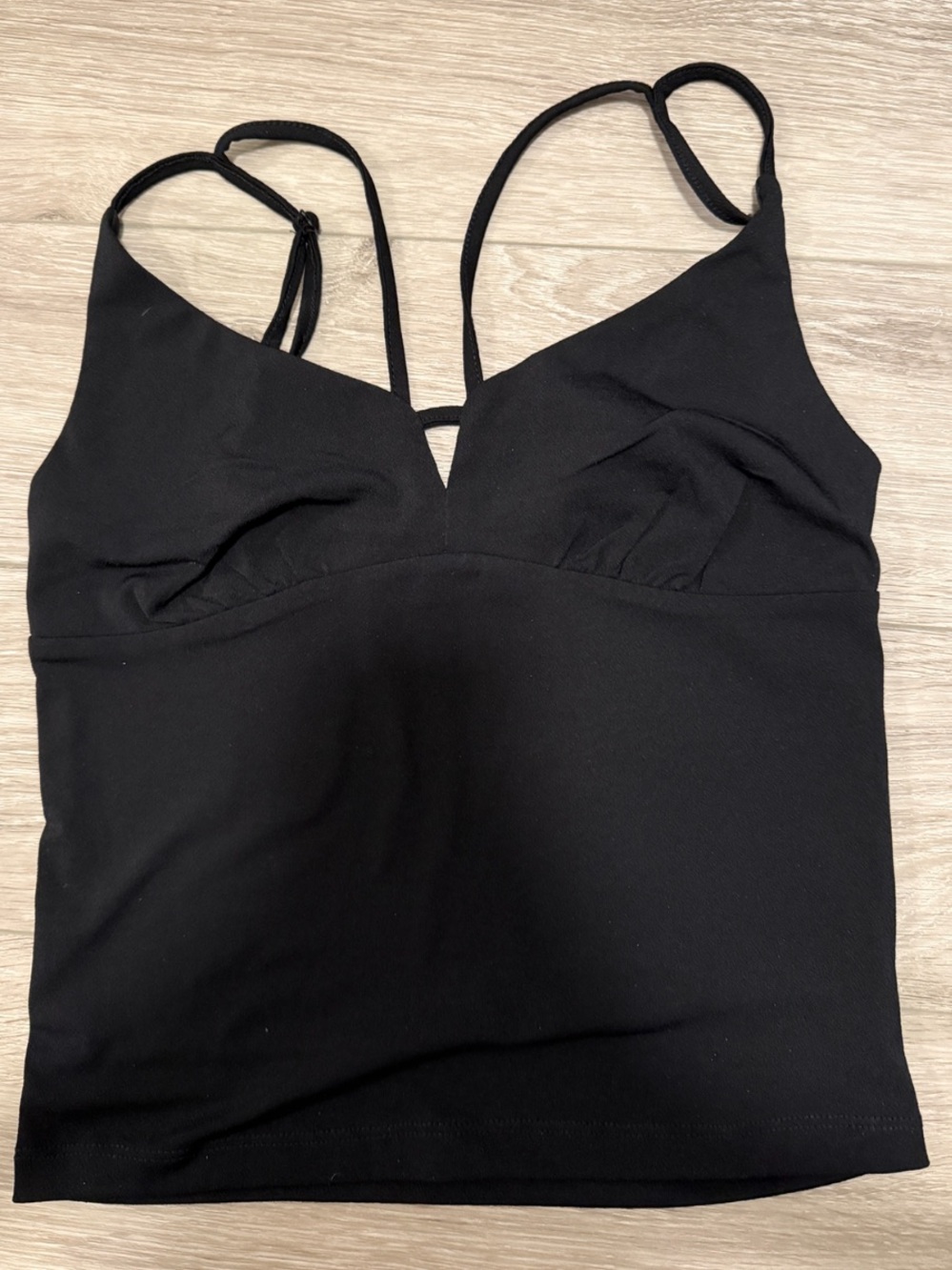 Black Strappy V-Neck Cami Top